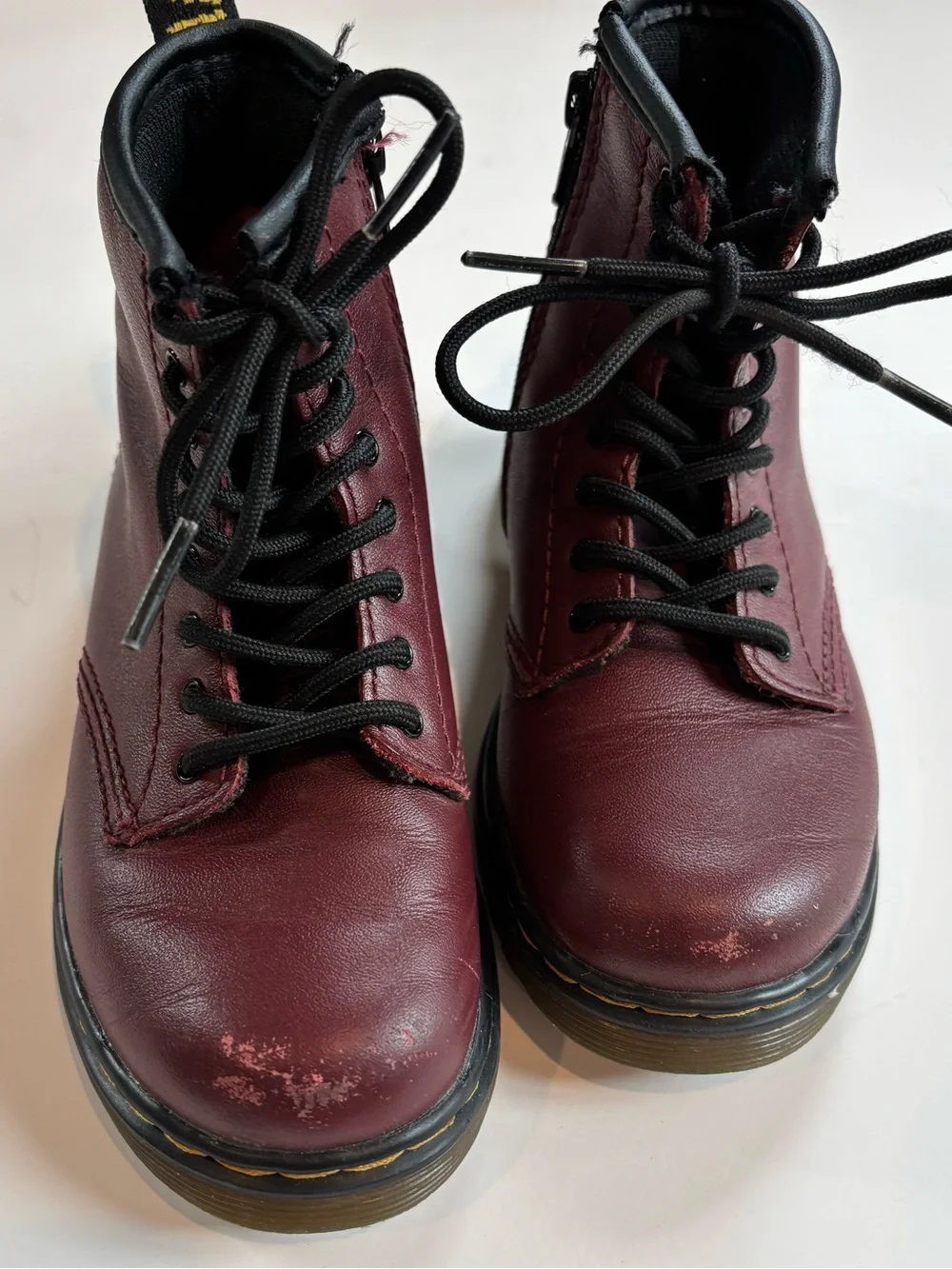 Dr Marten 1460T Burgundy Lace Up/Zip Up Combat Boots Toddler Girl Size 10